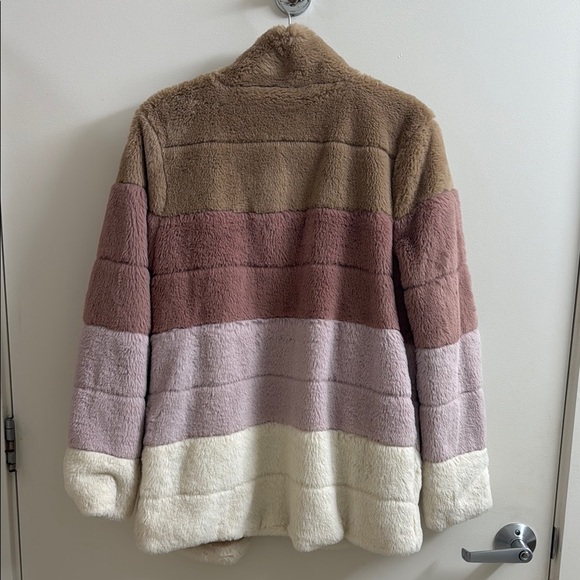 Women's Multicolor Faux Fur Jacket - Picture 3 of 4